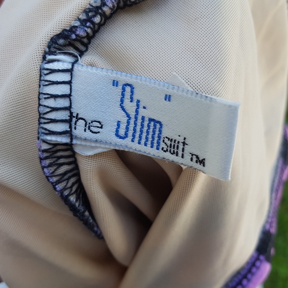 80s 90s Vintage One Piece Swimsuit Abstract Print - Picture 7 of 8